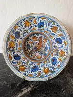 Large polychrome majolica plate – Central Italy, 17th century