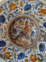 Large polychrome majolica plate – Central Italy, 17th century