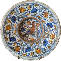 Large polychrome majolica plate – Central Italy, 17th century