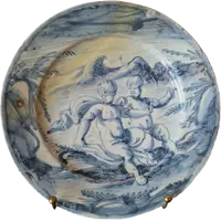 Assiette en majolique de Savone du XVIIIe siècle – Décor mythologique