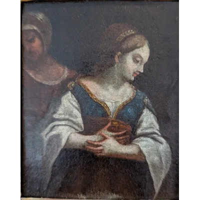 Our Lady of Waiting with St. Anne - oil on canvas applied to panel, late 18th century