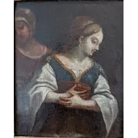 Our Lady of Waiting with St. Anne - oil on canvas applied to panel, late 18th century