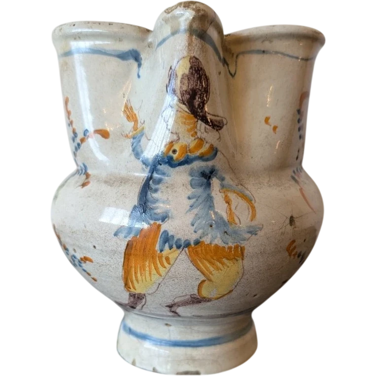 Polychrome majolica pitcher – Liguria region, 18th centuryPolychrome majolica pitcher – Liguria region