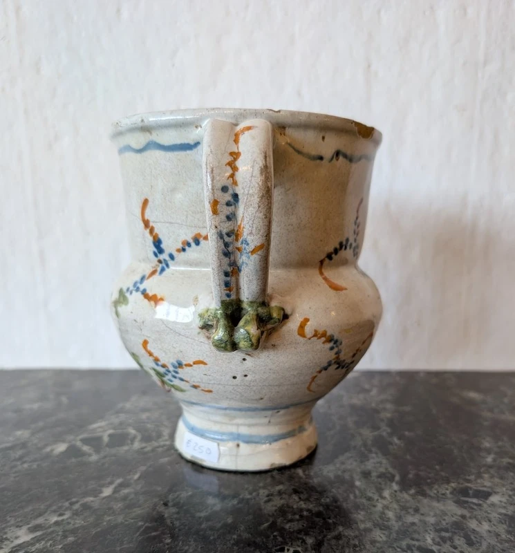 Polychrome majolica pitcher – Liguria region, 18th centuryPolychrome majolica pitcher – Liguria region