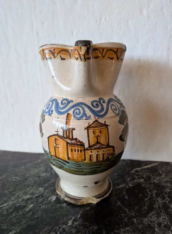 Polychrome majolica jug – Central-Southern Italy, 18th century