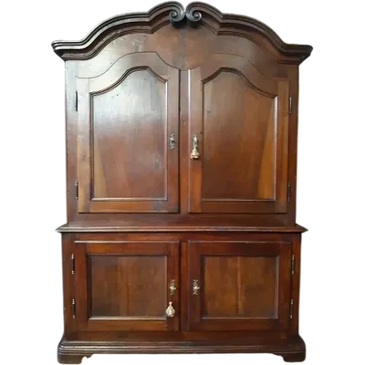 Antique Piedmontese two-body sideboard in walnut