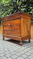 Commode à tiroirs ancienne de style Louis-Philippe, d'Émilie, couleur cappuccino