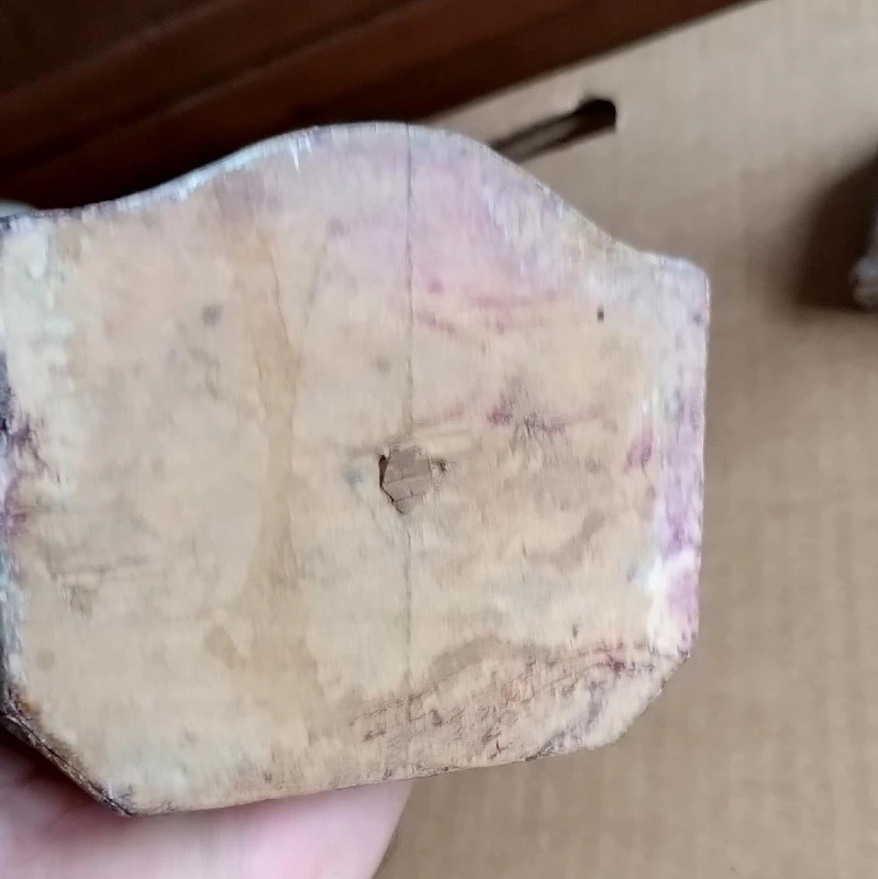 Antique pair of palm tree candlesticks - silvered wood