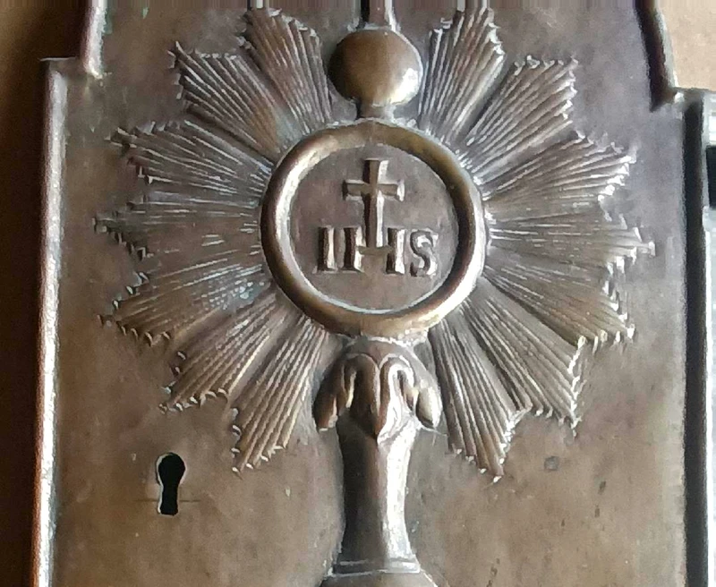 Antique bronze tabernacle door 18th century