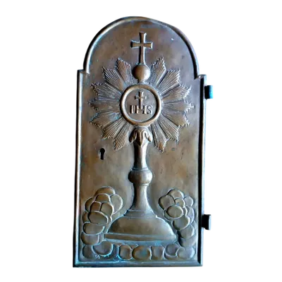 Antique bronze tabernacle door 18th century