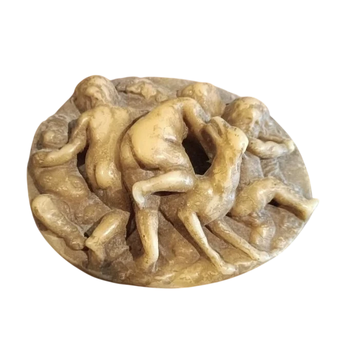 Oval wax relief - Bacchanal - 18th century ceroplast