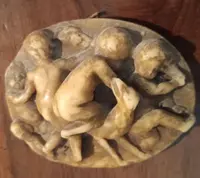 Oval wax relief - Bacchanal - 18th century ceroplast