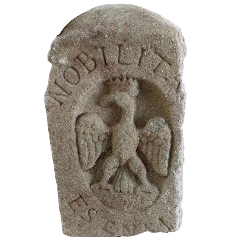 Noble coat of arms in stone, first half of the 16th century, Este family, Duchy of Ferrara Modena