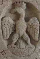 Noble coat of arms in stone, first half of the 16th century, Este family, Duchy of Ferrara Modena