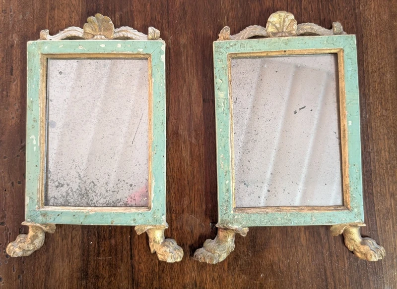 Pair of neoclassical Genoese former cantaglorie mirrors - Late 18th century