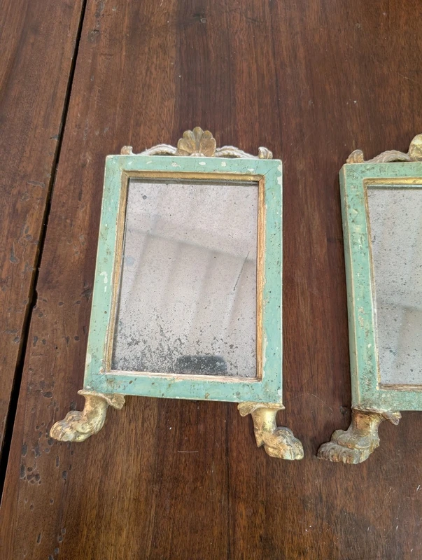 Pair of neoclassical Genoese former cantaglorie mirrors - Late 18th century
