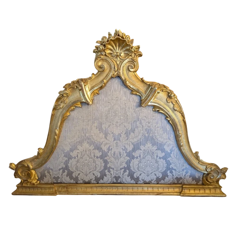 Carved and gilded wooden bed headboard - Early 20th century