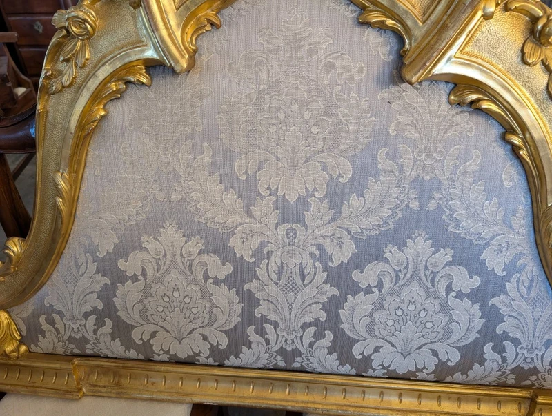 Carved and gilded wooden bed headboard - Early 20th century