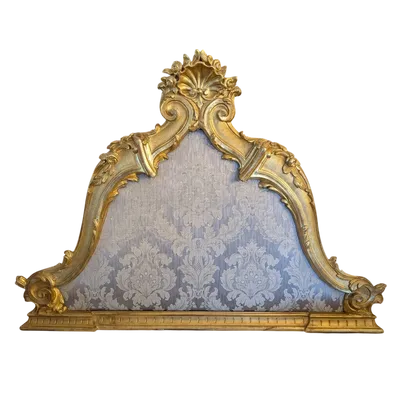Carved and gilded wooden bed headboard - Early 20th century