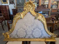 Carved and gilded wooden bed headboard - Early 20th century