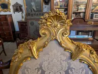 Carved and gilded wooden bed headboard - Early 20th century