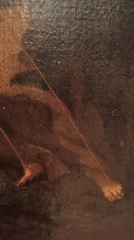 Antique oil on canvas painting depicting St. Francis in ecstasy