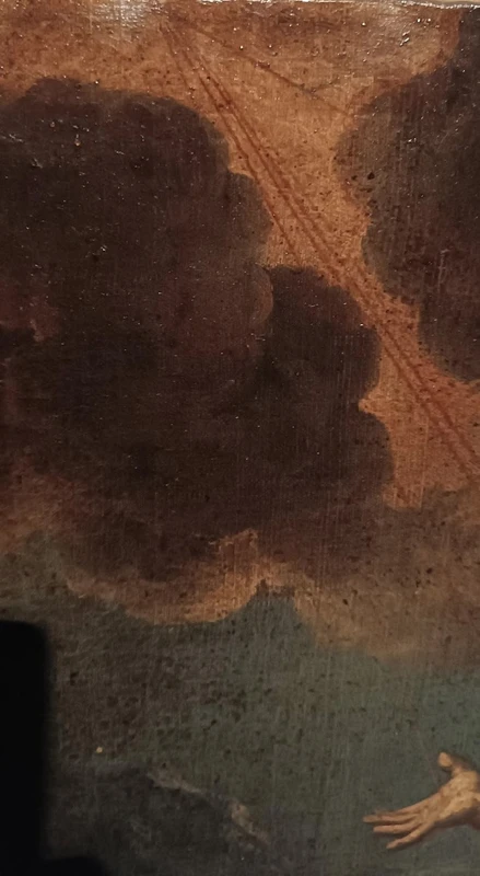 Antique oil on canvas painting depicting St. Francis in ecstasy