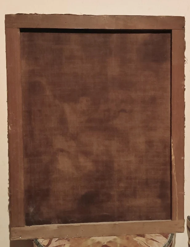 Antique oil on canvas painting depicting St. Francis in ecstasy