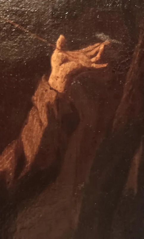 Antique oil on canvas painting depicting St. Francis in ecstasy