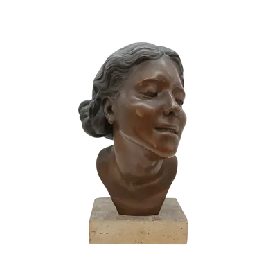 Bronze sculpture female bust of Attilio Torresini YEARS 20 -portrait of his wife