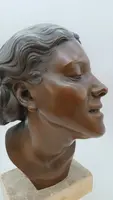 Bronze sculpture female bust of Attilio Torresini YEARS 20 -portrait of his wife