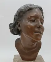 Bronze sculpture female bust of Attilio Torresini YEARS 20 -portrait of his wife