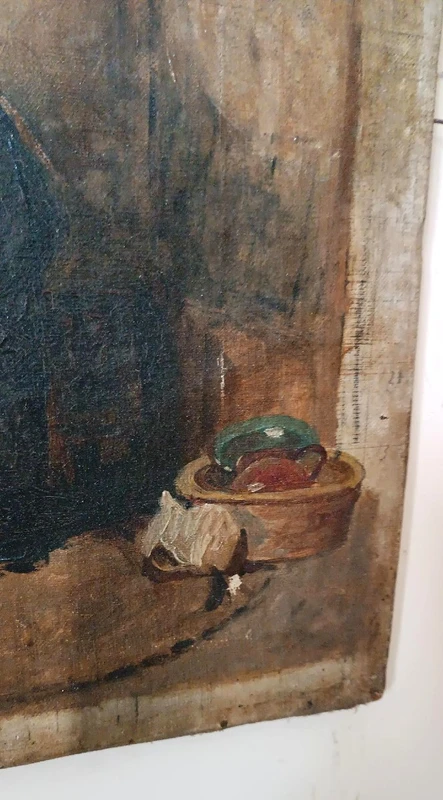 Antique oil on canvas painting 19th century Italian school "THE CIABATTINO"