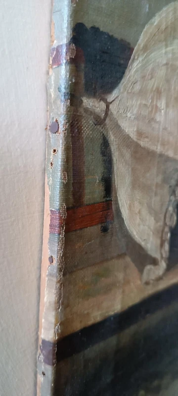 Antique oil on canvas painting 19th century Italian school "THE CIABATTINO"