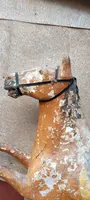RARE ANTIQUE ANTIQUE ROCKING HORSE XIX CENTURY WOOD AND PAPER MACHE PAINTED
