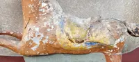RARE ANTIQUE ANTIQUE ROCKING HORSE XIX CENTURY WOOD AND PAPER MACHE PAINTED