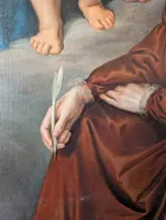 Grande pala d’altare raffigurante Santa Caterina da Genova ispirata dalla Vergine col Bambino