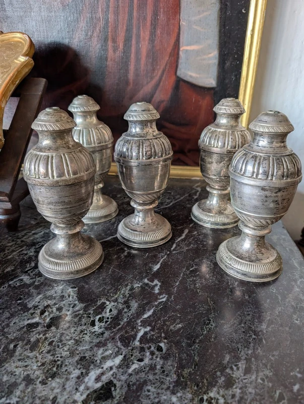 Lot of five silver-plated metal liturgical palm holders - Sacred art, 19th century