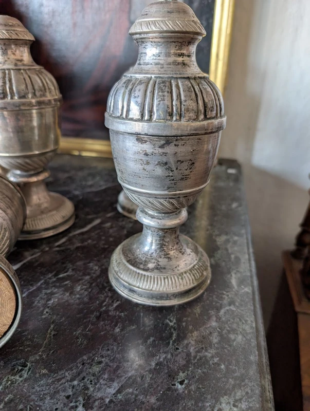 Lot of five silver-plated metal liturgical palm holders - Sacred art, 19th century