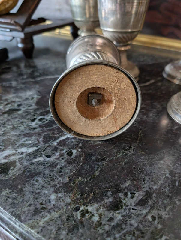 Lot of five silver-plated metal liturgical palm holders - Sacred art, 19th century