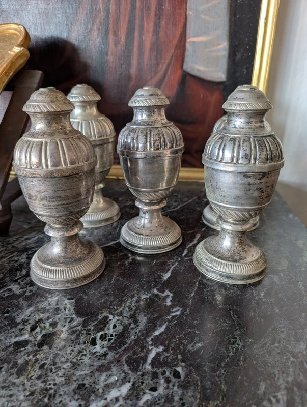 Lot of five silver-plated metal liturgical palm holders - Sacred art, 19th century