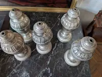 Lot of five silver-plated metal liturgical palm holders - Sacred art, 19th century