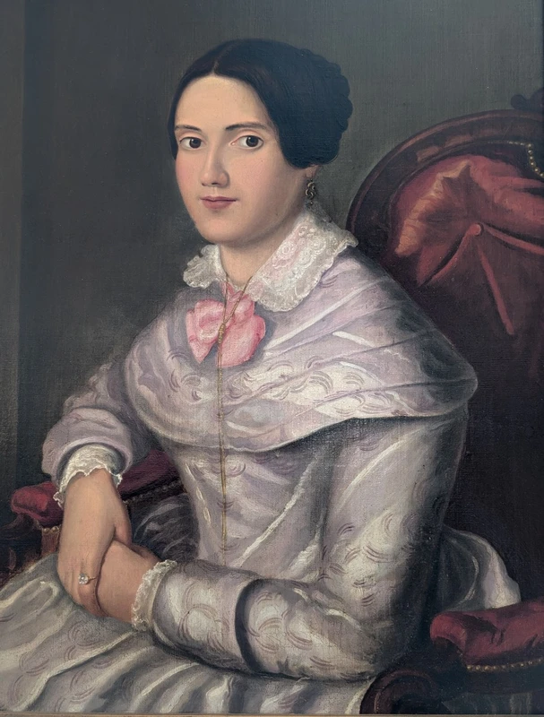 Portrait of a young lady - Oil on canvas - Mid-19th century