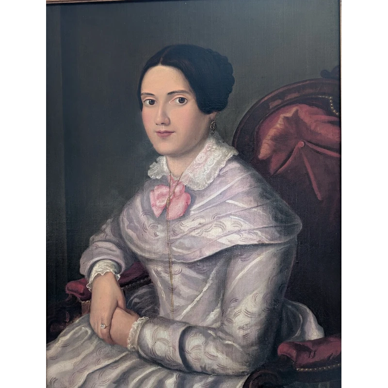 Portrait of a young lady - Oil on canvas - Mid-19th century