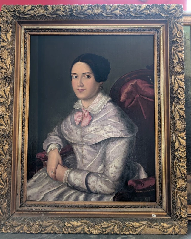 Portrait of a young lady - Oil on canvas - Mid-19th century