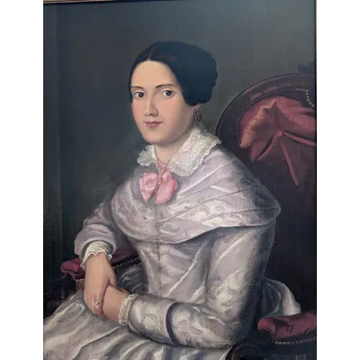 Portrait of a young lady - Oil on canvas - Mid-19th century