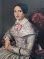 Portrait of a young lady - Oil on canvas - Mid-19th century