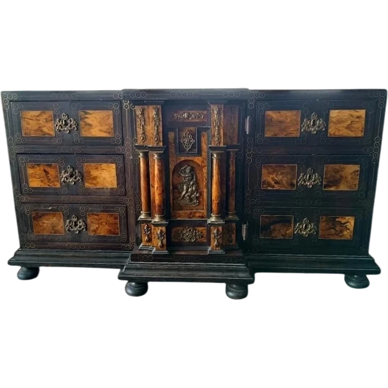 Large inlaid coin cabinet from the early 1900s