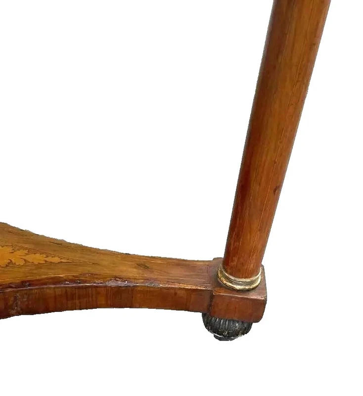 Ancienne table ronde Empire marquetée début 19ème siècle