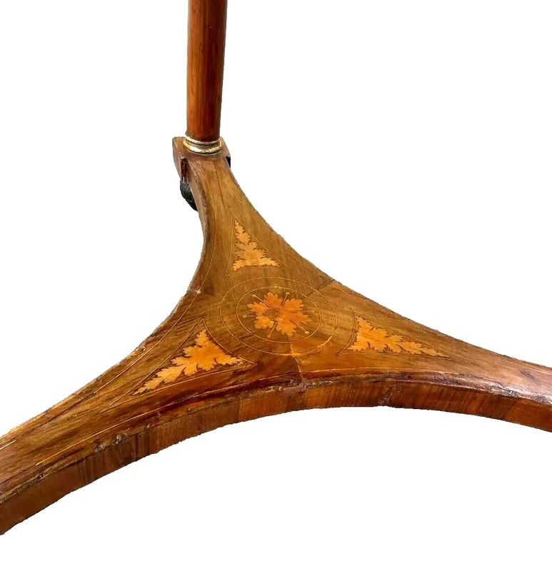 Ancienne table ronde Empire marquetée début 19ème siècle